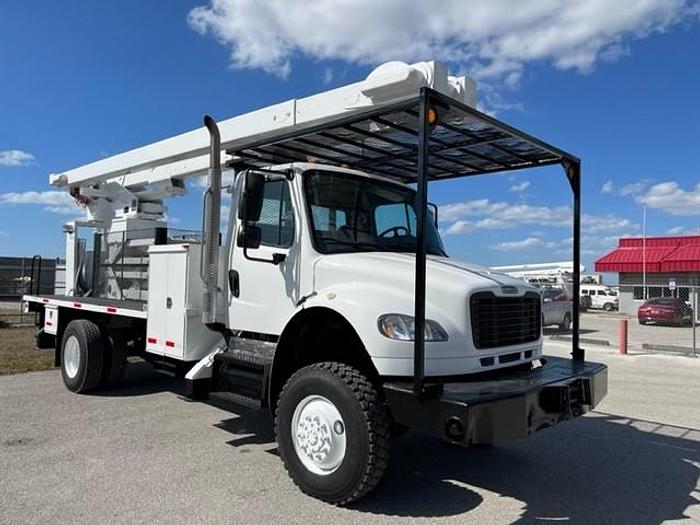 Used Lift-All 75ft Bucket Boom on 2008 Freightliner M2 106 4x4 Reg Cab Flatbed Truck - C84239