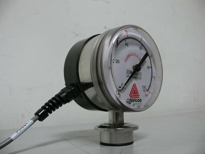 Used Anderson EB071011231023 Pharmaceutical Series Pressure Gauge 0-100 PSI 90mm