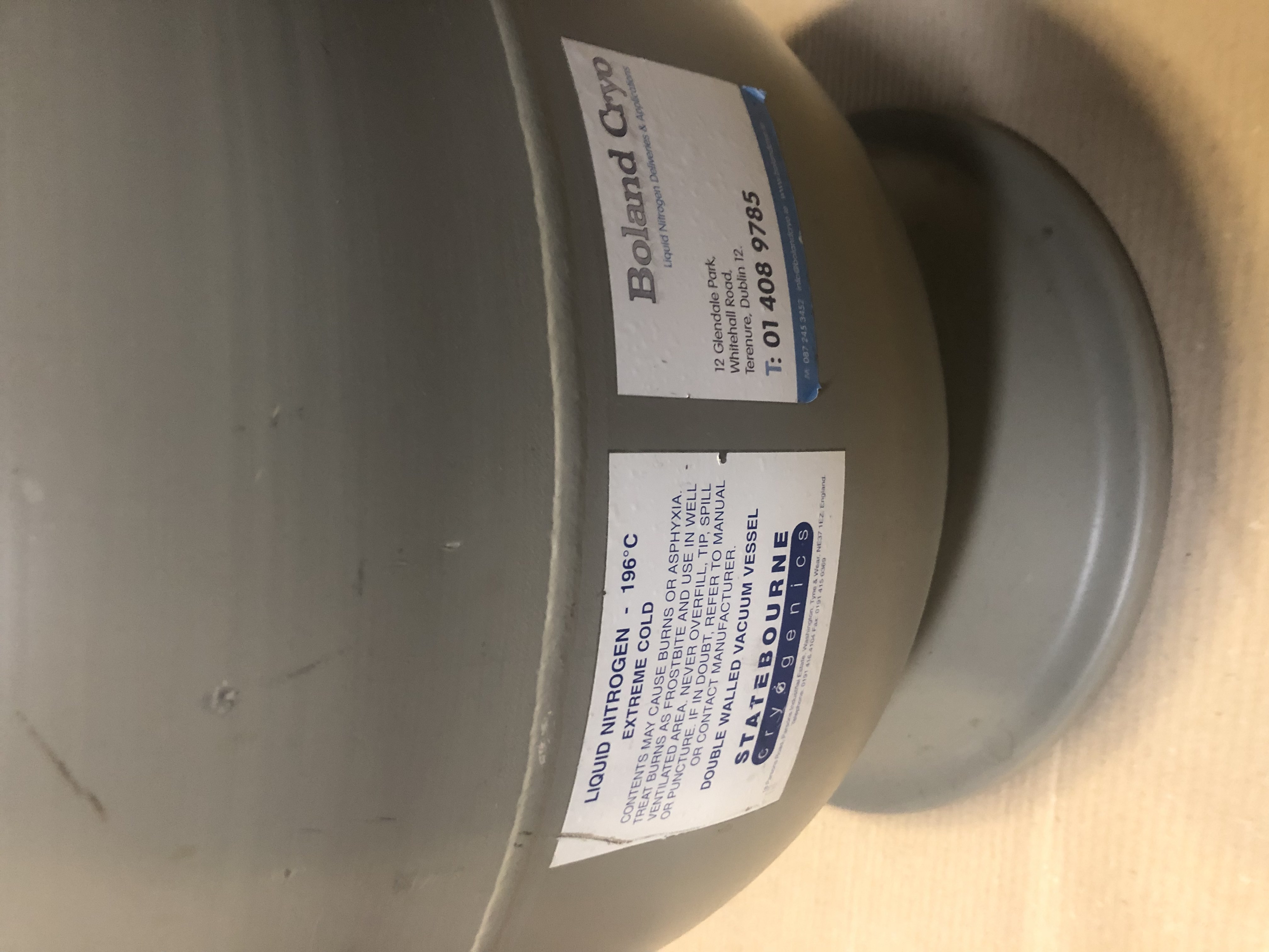 Used Statebourne Cryolab 25  Liquid Nitrogen Vessel