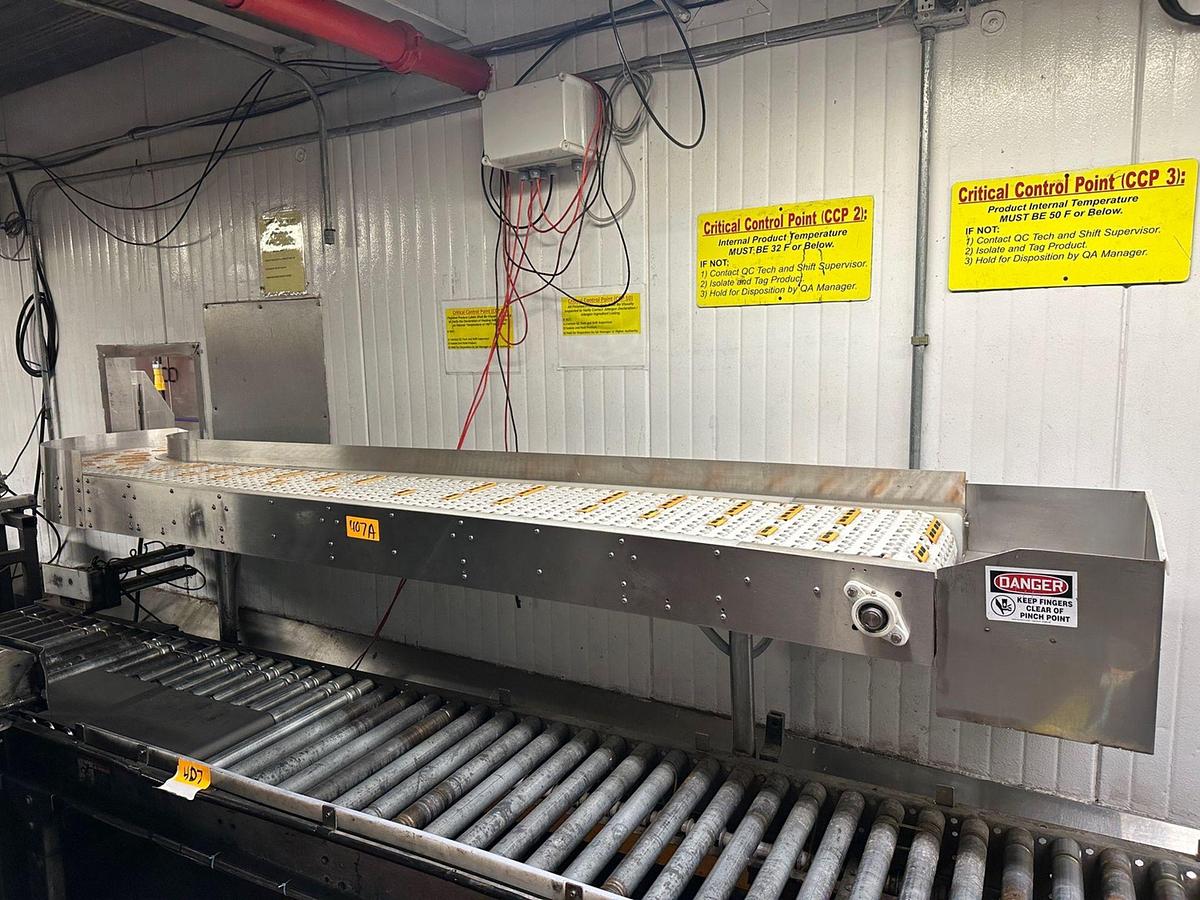 Used Stainless Steel Frame Conveyor, Approx 12"W x 16'L