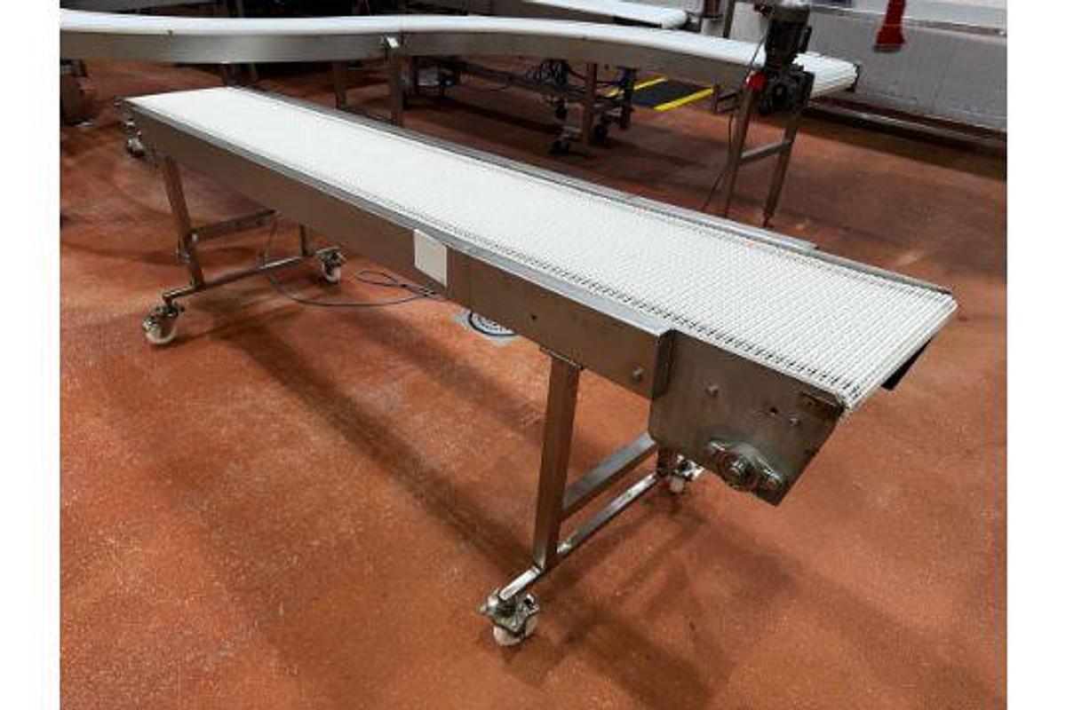 Used Stainless Steel Frame Conveyor Mounted on Casters