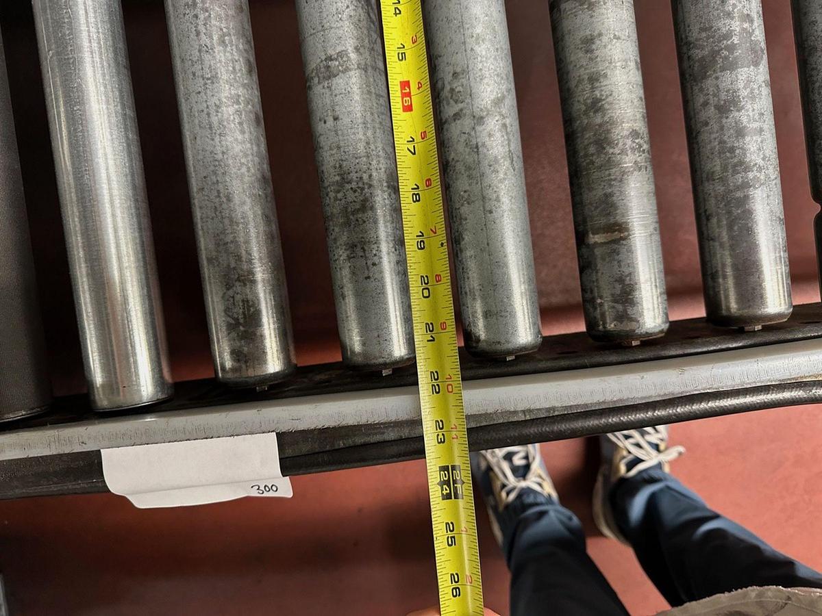 Used Power Roller Conveyor, 22" W x 155" OAL