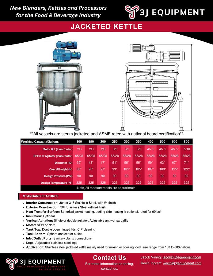 200 Gallon Twin Action Kettle