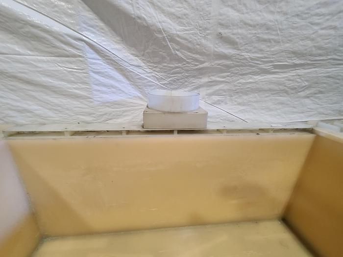 Used PVC Plastic Tank Double Wall with side and bottom support 70" x 28" x 29" Hot Liquid