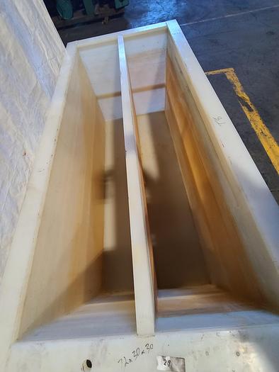 Used Polypro Tank Counter Flow Rinse side and bottom support 70" x 28" x 29" Plating