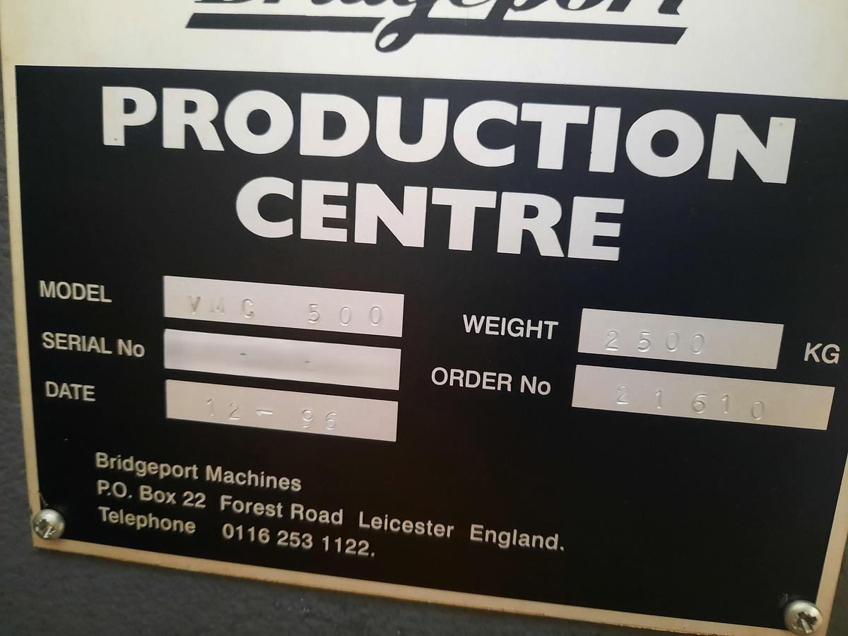 Used 1996 BRIDGEPORT VMC 500