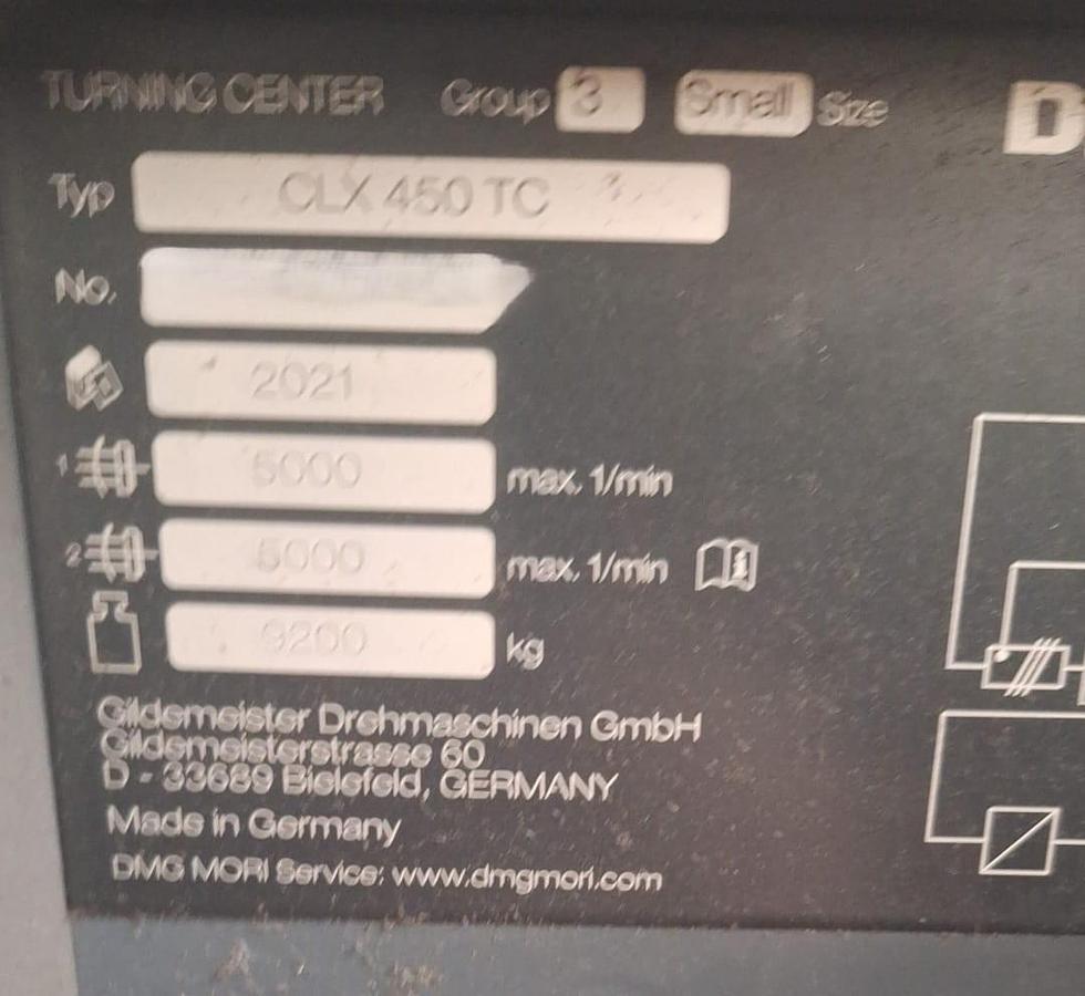 Used 2021 DMG MORI CLX 450 TC