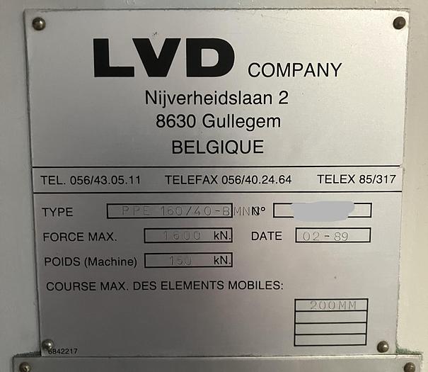 Used 1989 LVD PPE 160/40