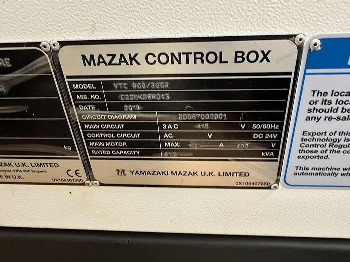 Used 2019 Mazak VTC 800/30SR