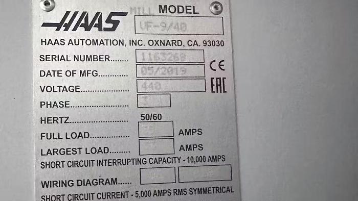 Used 2019 HAAS VF9