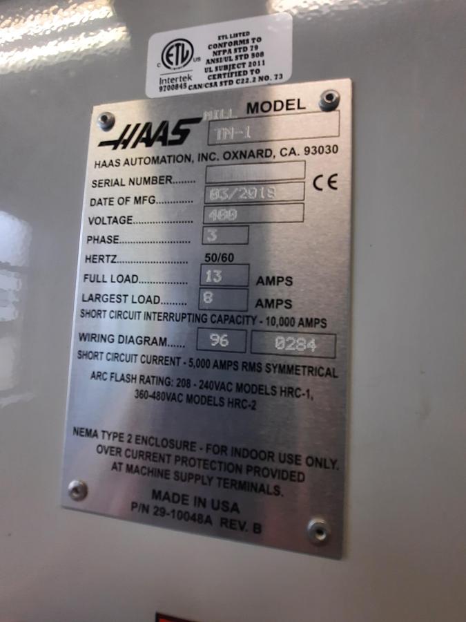 Used 2018 HAAS Mill TM-1