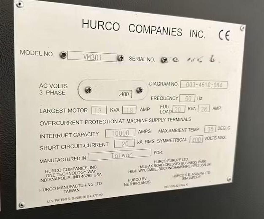 Used 2018 HURCO VM30i