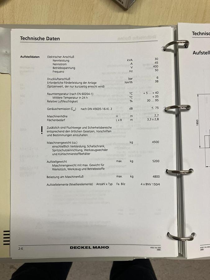 Used 2001 Deckel Maho DMC 63 V