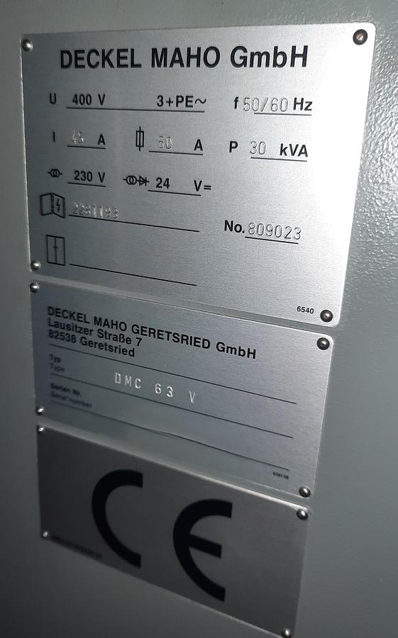 Used 2001 Deckel Maho DMC 63 V