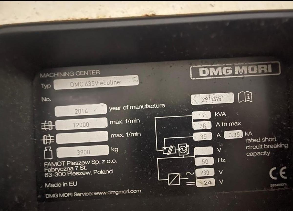 Used 2014 DMG DMC 635V Ecoline