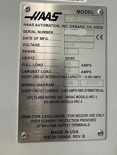 Used 2018 HAAS UMC 750SS