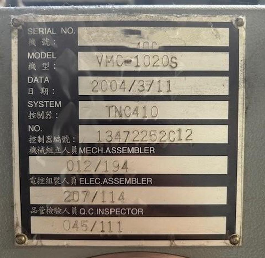 Used 2004 HARTFORD OMNIS VMC-1020S