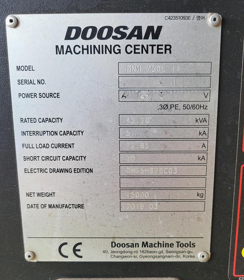 Used 2019 DOOSAN DNM 750L II