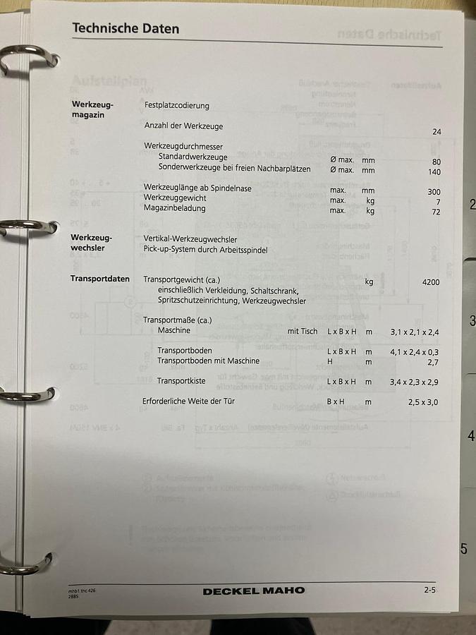 Used 2001 Deckel Maho DMC 63 V