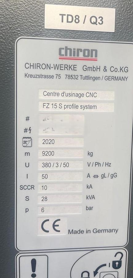 Used 2020 CHIRON FZ 15 S profile system