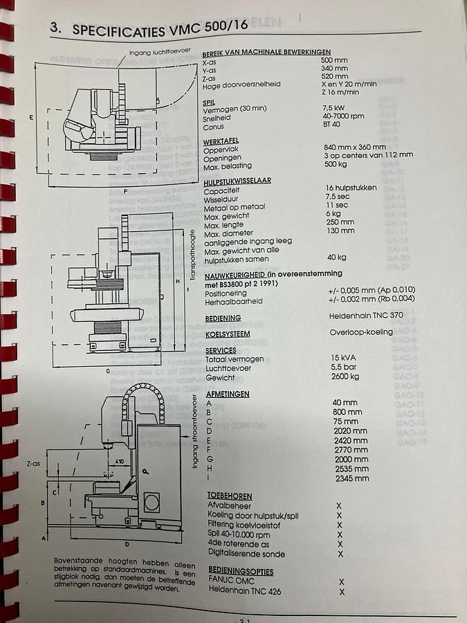 Used 1996 BRIDGEPORT VMC 500