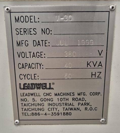 Used 1999 Leadwell V30
