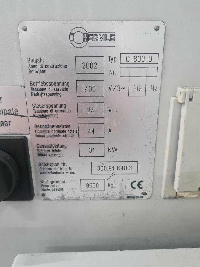Used 2002 HERMLE C800U