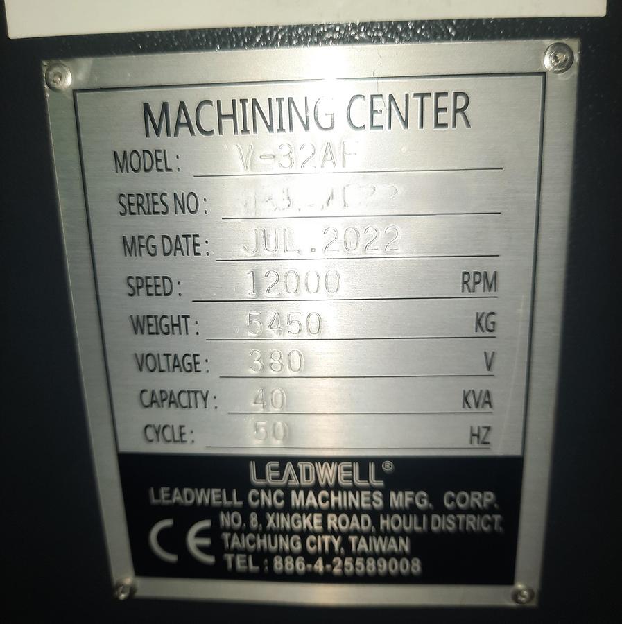 Used 2022 LEADWELL Mill V-32AF