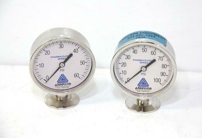 Used Anderson EM071010041021A Pressure Sensors 0-60 & 0-100 PSI USED LOT OF 2 (7838)R