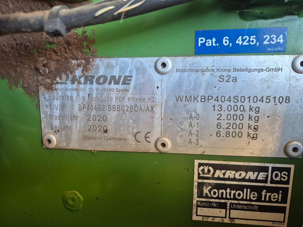 Used 2020 Krone Bidpack 1290HDP XC Large Square Baler