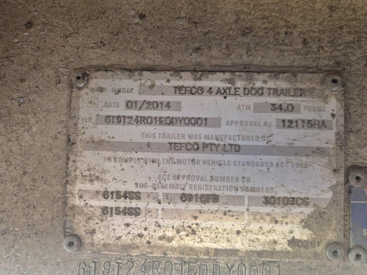 Used 2014 Tefco Quad Dog Tipper Trailer