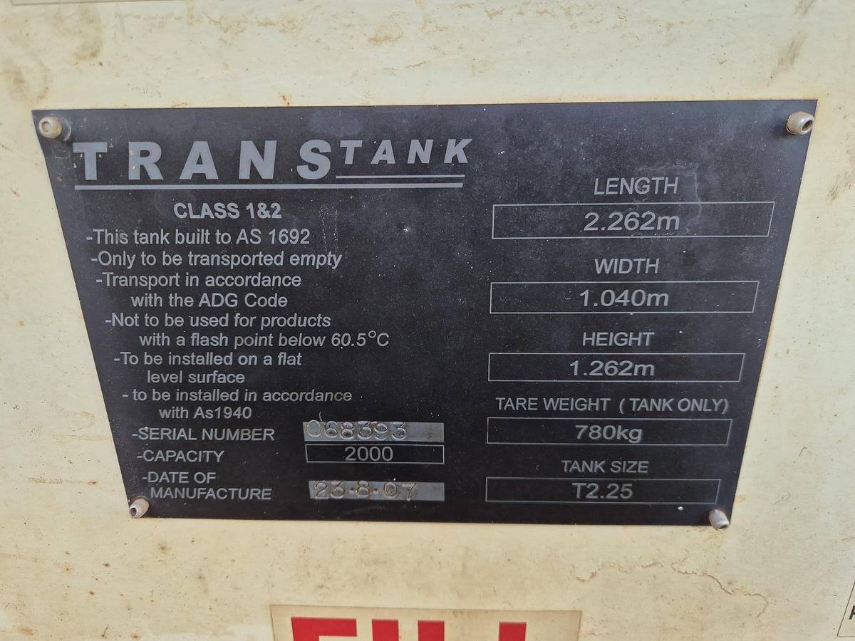 Used Trans Tank 2000 Litre Fuel Tank
