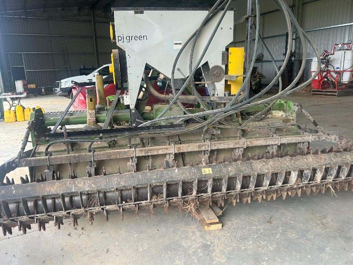 Used 2009 Celli FRANGOR 3m Rotary Tiller with PJ Green Air Seeder
