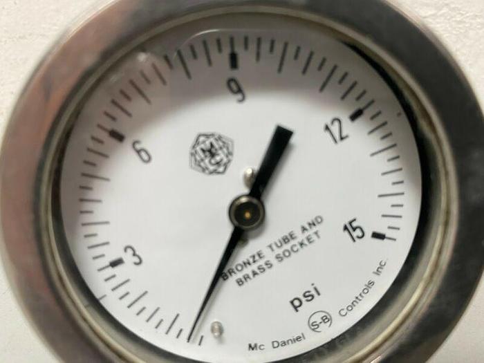 Used Mc Daniel 0-15 PSI Pressure Gauge