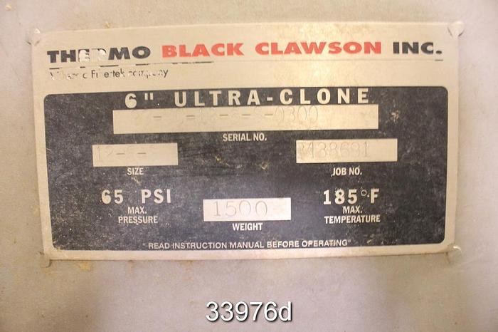 Used Black Clawson Ultra Clone 6" Low Density Ultra Cleaners #33976