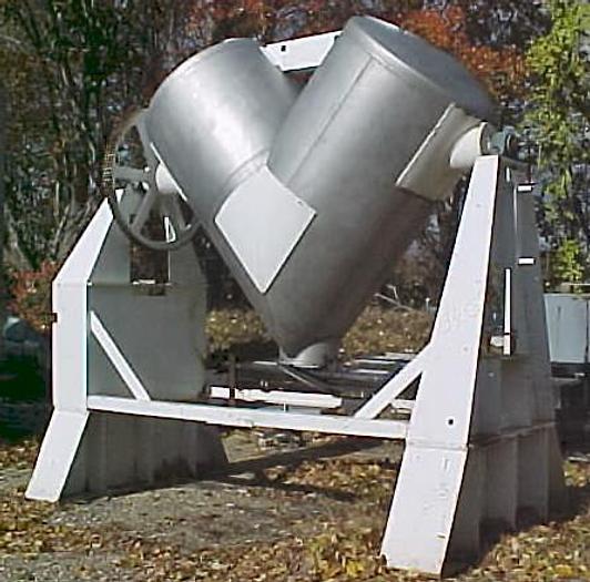 Used Mixer, V-Type, 75 CF, S/ST, PK, 7.5 HP, (2) #D740698