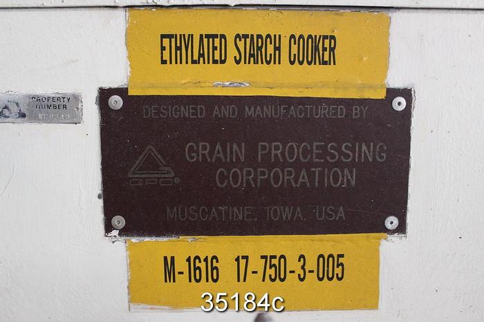 Used GPC Ethylated Starch Cooker System with Slurry Pump #35184