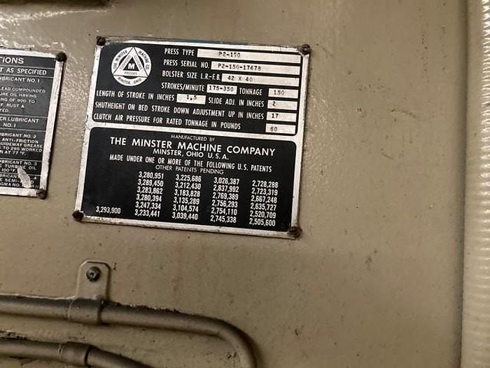Used 1967 MINSTER P2-150-42-40