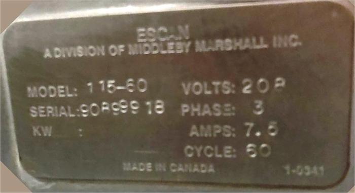 Used 60 GALLON ESCAN TWIN ACTION MIXING KETTLE - S/S - 40 PSI