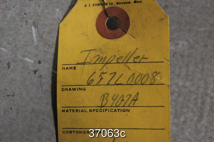 Used Warren 747 A60 Pump Impeller, 657L0008 #37063