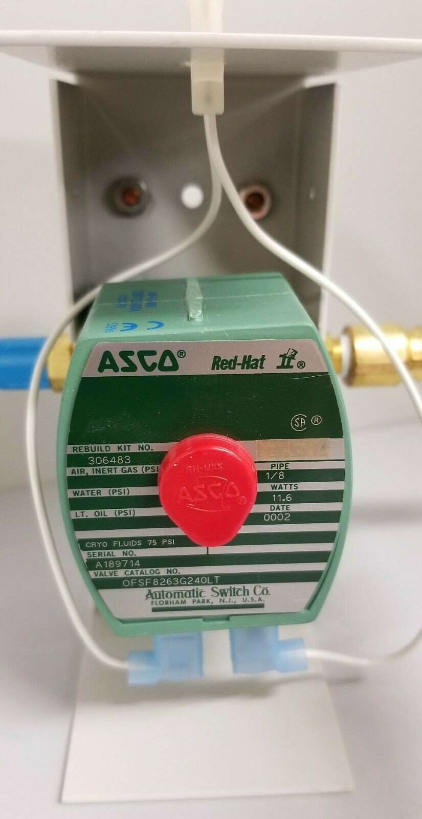 Used ASCO Red Hat II (OFSF-8263-G240LT) Solenoid Valve with Mount