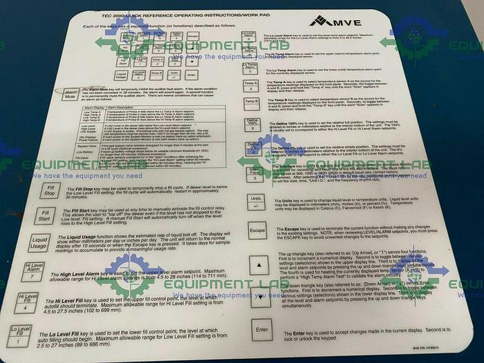 Used Chart MVE XLC 500 Liquid Nitrogen Cryogenic Storage Tank w/ TEC 2000 System Monitor