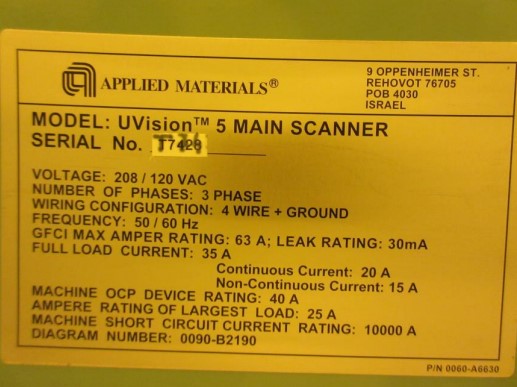 Used 2011 KLA-Tencor Uvision 5