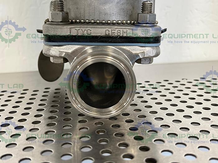 Used ITT Pure-Flo  AP1509  Stainless Steel Diaphragm Valve w/ 1 1/2" Sanitary Fit