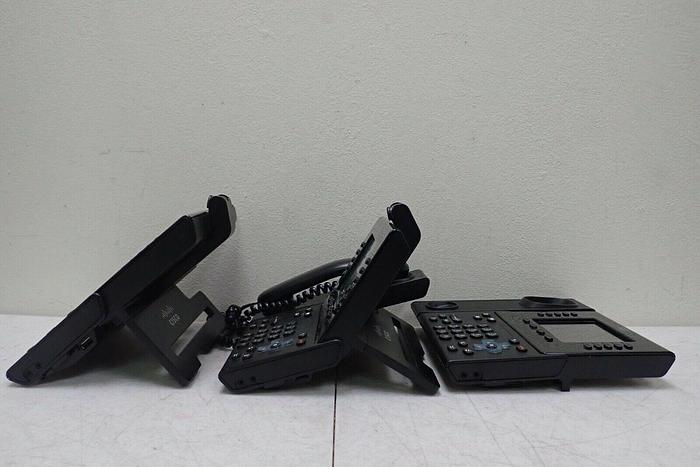 Used Lot of 3 Cisco Model CP-9951 UC Phones with 2 Stands and 1 Handset