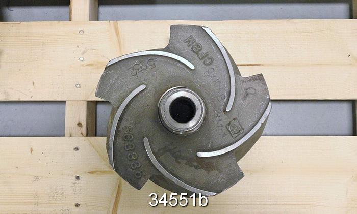 Used Goulds 3196 Impeller 8x10x13, 5-Vane, 10.5" Diameter, Pattern 63335 #34551