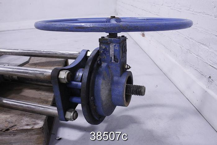 Used True Line 24" Hand Operated Knife Gate Valve with Zidell Gear Box #38507