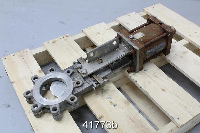 Used Fabri-Valve 4" Air Operated Knife Gate Valve #41773