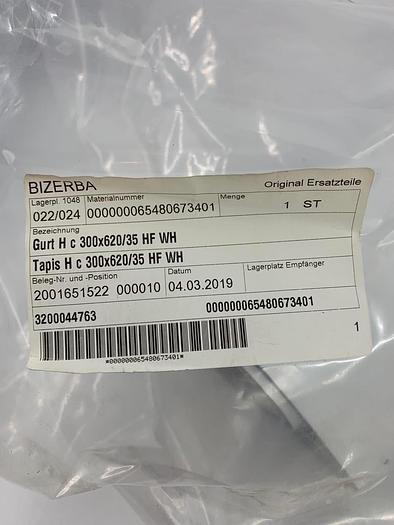 Bizerba Spare Parts Gurt H c 300x620/35 HF WH Part No. 65480673401