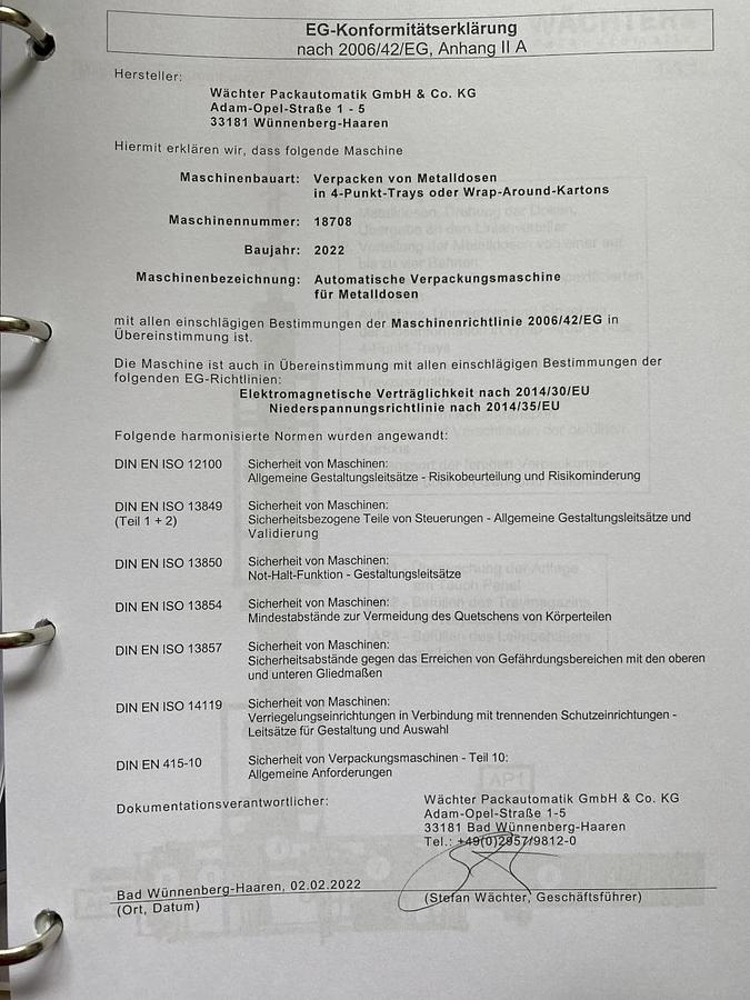 Used 2022 Wächter Packautomatik Verpackungsmaschine